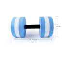 2PCS Water Dumbbells Aquatic Exercise Dumbells Water Aerobics Workouts Barbells Blue+White