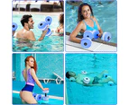 2PCS Water Dumbbells Aquatic Exercise Dumbells Water Aerobics Workouts Barbells Blue+White