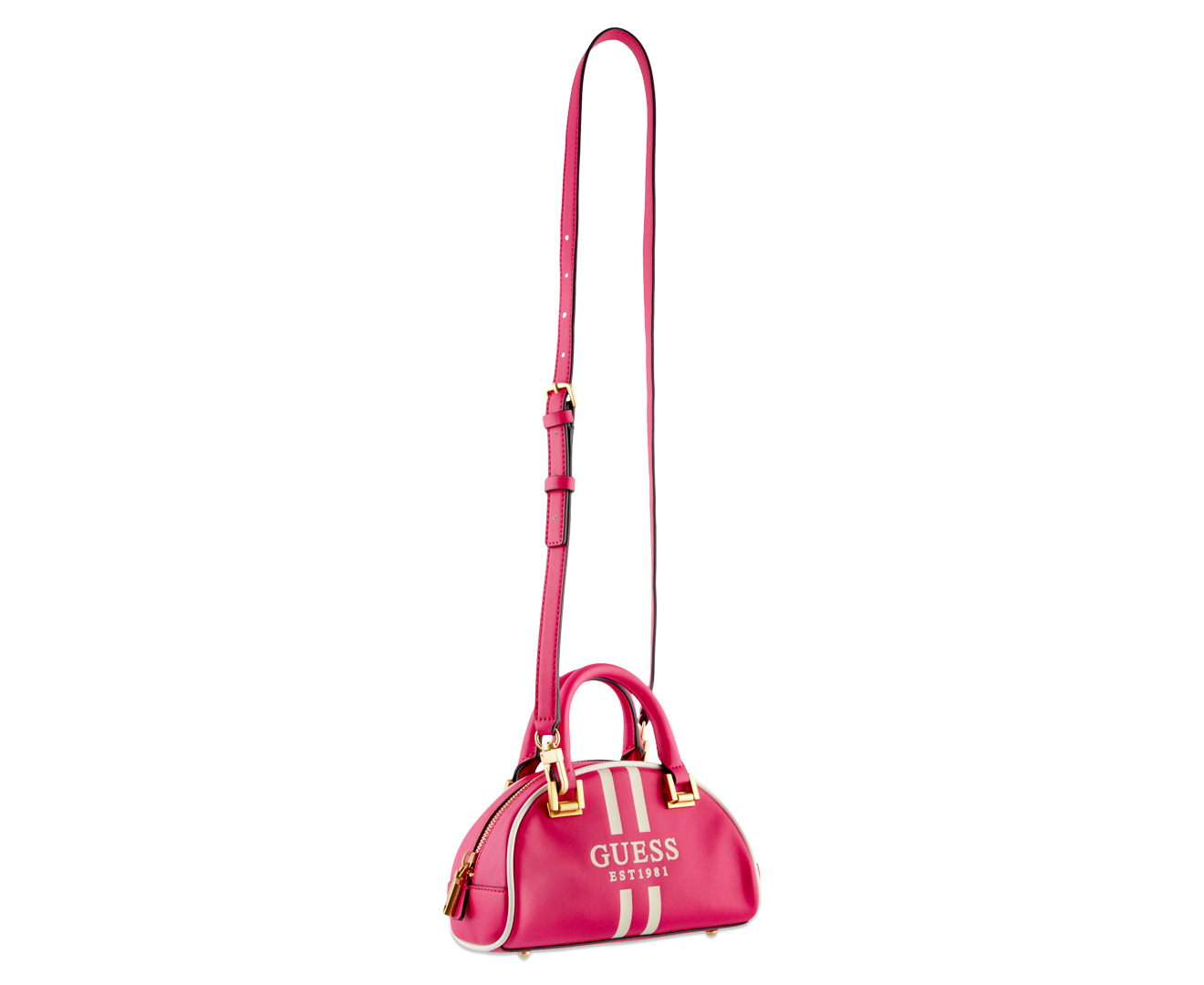 GUESS Mildred Mini Bowler Bag - Magenta | Catch.co.nz