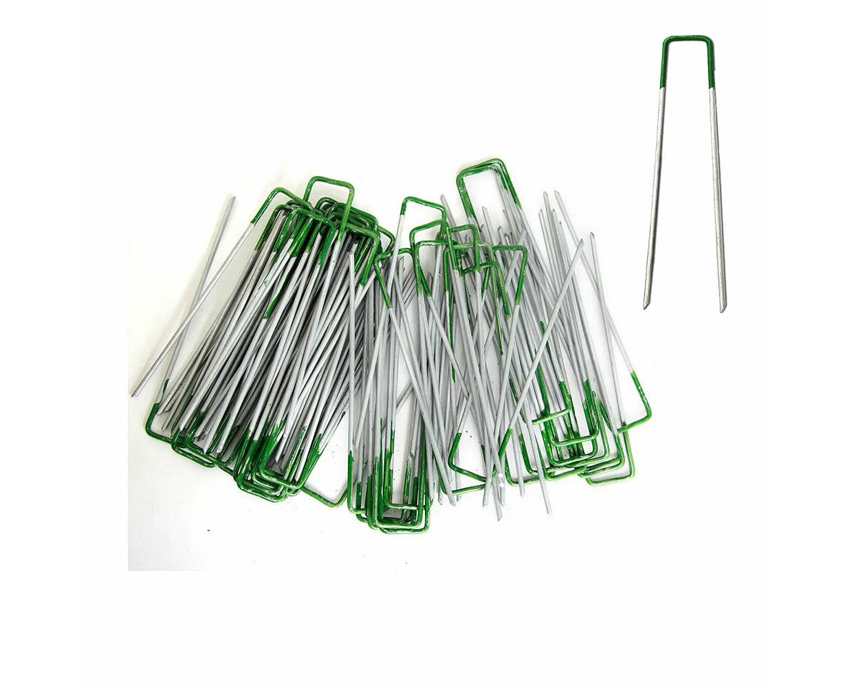 BJWD 200PCS Primeturf Synthetic Artificial Grass Pins Fake Lawn Turf Weed Mat U Pegs Weedmat