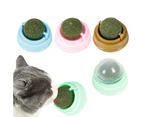 4Pcs Catnip Wall Toys, Rotatable Catnip Lickable Balls, Safe Healthy Kitten Chew Toys, Teeth Cleaning Cat Bite Toy,Lake Blue+Dark Brown+Light Green+Pink