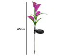 Solar Garden Stake Lights, 4 Pack Outdoor Waterproof Solar Powered Lights With 4 Calla Lily Flowers For Garden, Patio, Backyard,Purple