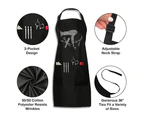 Hair Stylist Apron With Rhinestone Tools - Salon Aprons For Hairdressers Cosmetologists Barbers ,Black
