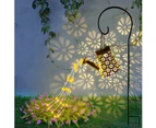 Garden Shower Light Solar Powered Watering Can With Star Led Outdoor Fairy Waterfall With Bracket For Home Path Patio Yard Lawn