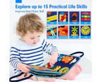 7in1 Toddler Busy Board - Toys for 2 + Year Old Montessori Toys Preschool Learning Activities with Life Skills/Alphabet/Number/Shape/ Animal Board