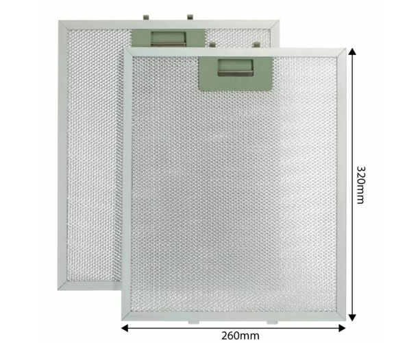 2 x 320 x 260mm Aluminium Cooker Hood Oven Extractor Fan Filters For