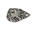 Adult Camouflage Bucket Hat Breathable Mesh Mountaineering Hat Wide Brim Fishing Cap Sun Shade Hat with Neck Flap-Grey camo
