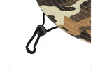 Adult Camouflage Bucket Hat Breathable Mesh Mountaineering Hat Wide Brim Fishing Cap Sun Shade Hat with Neck Flap-Brown camo