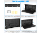 Costway Wall-Mounted Workbench Folding Worktable w/Peg Board Tool Organizer Garage Workshop, Black
