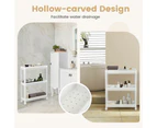 Costway 2x Bathroom Storage Cart Mobile Trolley Kitchen Organizer Shelf Utility Cart White