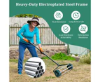 Costway Rust-Resistant Garden Roller Lawn Aerator Rolling Scarifier w/Steel Spike Gardening Tool Grass Yard Farm