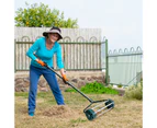 Costway Rust-Resistant Garden Roller Lawn Aerator Rolling Scarifier w/Steel Spike Gardening Tool Grass Yard Farm