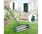 Costway Rust-Resistant Garden Roller Lawn Aerator Rolling Scarifier w/Steel Spike Gardening Tool Grass Yard Farm