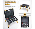 Costway 2in1 Foldable Step Stool Tool Box Chest Carry Case Garage Storage Home Workshop