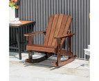 Costway Wood Sun Lounge Kids Rocking Chair Outdoor Adirondack Garden Patio Backyard, Coffee