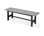 Costway Garden Bench Outdoor Dining Bench 2-Seater Patio Chair Lounge Balcony Park Deck Grey