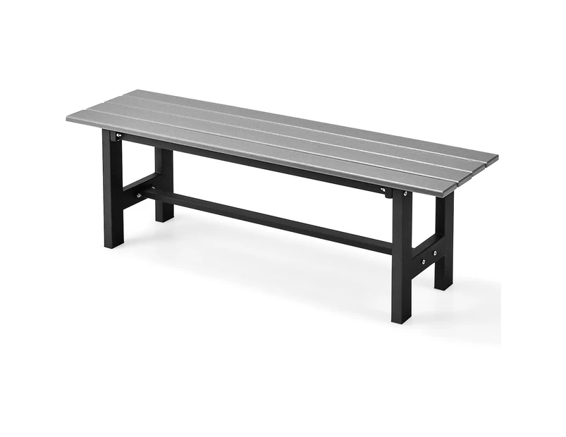 Costway Garden Bench Outdoor Dining Bench 2-Seater Patio Chair Lounge Balcony Park Deck Grey