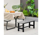 Costway Garden Bench Outdoor Dining Bench 2-Seater Patio Chair Lounge Balcony Park Deck Grey