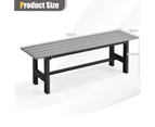 Costway Garden Bench Outdoor Dining Bench 2-Seater Patio Chair Lounge Balcony Park Deck Grey