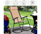 Costway Foldable Rocking Chair Zero Gravity Recliner Outdoor Furniture w/Canopy Pillow Garden Porch Patio Beige