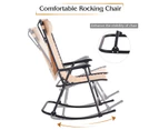 Costway Foldable Rocking Chair Zero Gravity Recliner Outdoor Furniture w/Canopy Pillow Garden Porch Patio Beige