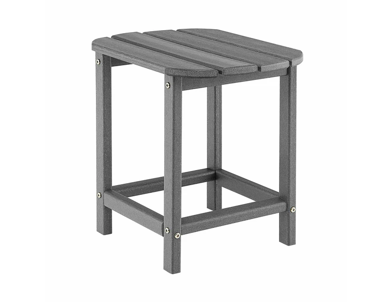 Costway Outdoor Side Table All-Weather Coffee Table Adirondack Table Outdoor Furniture Garden Patio, Grey