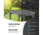 Costway Outdoor Side Table All-Weather Coffee Table Adirondack Table Outdoor Furniture Garden Patio, Grey