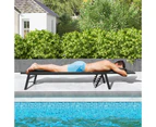 Costway Outdoor Sun Lounger Adjustable Beach Lounge Chair Day Bed w/Face Hole & Cushion Sunbath Spa Poolside, Black