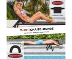 Costway Outdoor Sun Lounger Adjustable Beach Lounge Chair Day Bed w/Face Hole & Cushion Sunbath Spa Poolside, Black