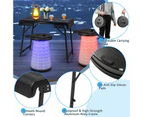 Costway 3pcs Camping Table Stool Set Picnic LED Telescopic Stools Outdoor Activity Seats Fishing Hiking Traveling