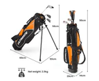 Costway Junior Golf Clubs Set w/Stand Bag Kids Right Hand Yellow