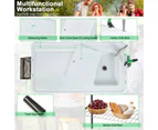 Costway Portable Fish Filleting Table Fish Cleaning Stations Picnic Camping Tables w/Built-in Sink Faucet Spray Nozzle