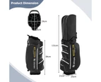 Costway Golf Cart Bag Portable Golf Club Bag Carry Bag w/15 Full Length Dividers & Rain Hood, Black