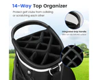 Costway Golf Cart Bag Portable Golf Club Bag Travel Bag w/14 Full Length Dividers & Rain Hood