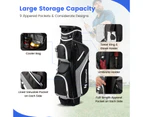 Costway Golf Cart Bag Portable Golf Club Bag Travel Bag w/14 Full Length Dividers & Rain Hood