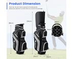 Costway Golf Cart Bag Portable Golf Club Bag Travel Bag w/14 Full Length Dividers & Rain Hood