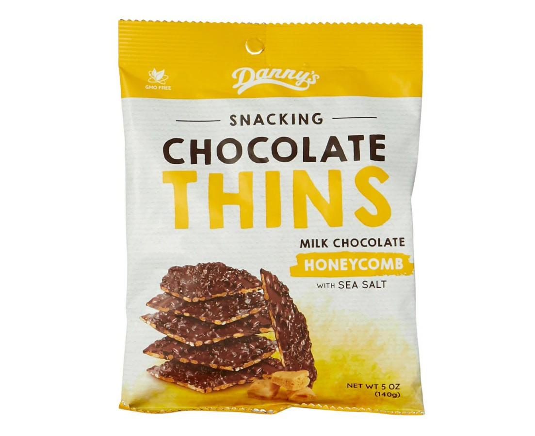 Danny's Chocolate Thins - Milk Chocolate Honeycomb with Sea Salt 140g