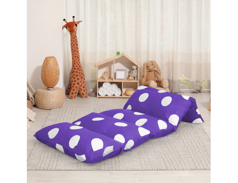 Dreamz Foldable Mattress Kids Pillow Bed Cushion Sofa Chair Lazy Couch Purple M