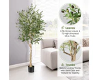 Giantex 2-Pack Artificial Olive Tree 1.85M Faux Potted Plants w/1296 Leaves Home Garden Decor Greenery Plants