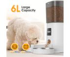 Advwin Automatic Pet Feeder Double Bowl 6L WiFi App Remote Control Programmable Multi Pet Food Dispenser Dual Power Supply Recorded Play