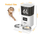 Advwin Automatic Pet Feeder Double Bowl 6L WiFi App Remote Control Programmable Multi Pet Food Dispenser Dual Power Supply Recorded Play