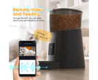 Advwin Automatic Pet Feeder 6L 1080P HD Camera WiFi App Remote Control Dog Cat Feeder Smart Pet Food Dispenser Black