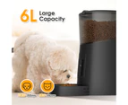 Advwin Automatic Pet Feeder 6L 1080P HD Camera WiFi App Remote Control Dog Cat Feeder Smart Pet Food Dispenser Black