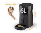 Advwin Automatic Pet Feeder 6L 1080P HD Camera WiFi App Remote Control Dog Cat Feeder Smart Pet Food Dispenser Black