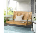 Gardeon Porch Swing Chair With Chain Outdoor Furniture Wooden Bench 2 Seat Teak