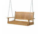 Gardeon Porch Swing Chair With Chain Outdoor Furniture Wooden Bench 2 Seat Teak