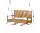 Gardeon Porch Swing Chair With Chain Outdoor Furniture Wooden Bench 2 Seat Teak