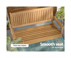 Gardeon Porch Swing Chair With Chain Outdoor Furniture Wooden Bench 2 Seat Teak