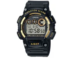 Casio W 735H 1A2 Black & Gold Men's 100m Vibration Alarm Digital Sports Watch