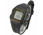 Casio F 201WA 9A Black Gold Illuminator Dual Time Multi function Digital Watch